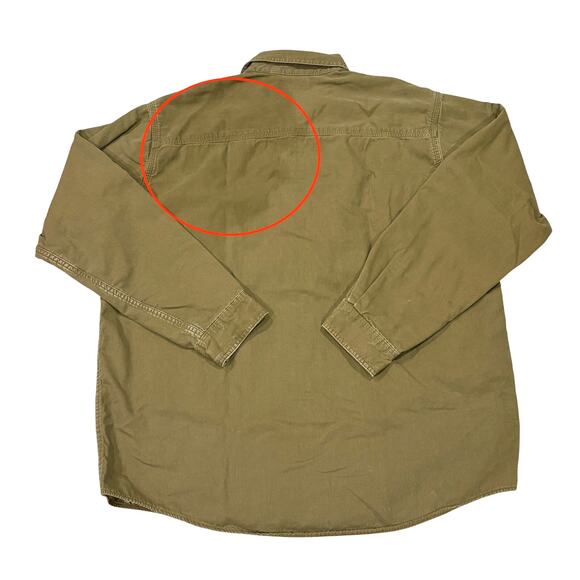 LL Bean Hurricane Shirt Mens Sz Large Green Shacket Fleece Lined Made in Canada - Picture 2 of 9